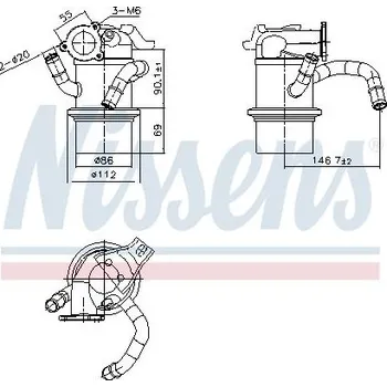 Chladič motoru Chladič, recirkulace spalin NISSENS 989422