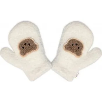 Rukavice BE SNAZZY Zimní rukavičky, froté Medvídek 2 - 3 roky Bílé