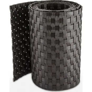 Příslušenství pro plot Ratanový stínící pás - tmavě hnědá, 19cm x 2,55m (Stínící pás na zastínění plotových panelů, rozměr balení 19x255cm)