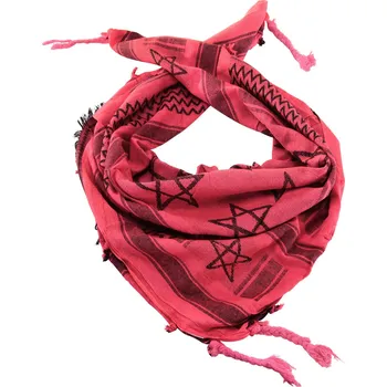 Šátek MMB Šátek bavlněný palestina Pentagram pěticípá hvězda červená/černá (shemagh,arafat) MMB®