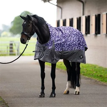 Deka pro koně Nepromokavá deka s vyšším krkem IRH Customized, s fleecem, fialová - vel. 145/195 cm