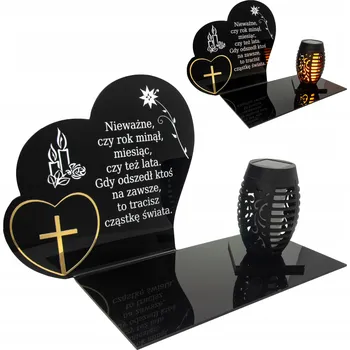 Smuteční dekorace SOLÁRNÍ HŘBITOVNÍ SVÍČKA SOŠKA SRDCE NA HŘBITOV HROB VELKÁ