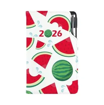 Diář Diář DESIGN týdenní kapesní 2026 český - Meloun