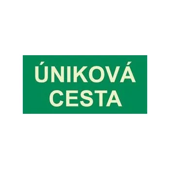 Úniková cesta - fotoluminiscenční tabulka, plast 2 mm 300x150 mm