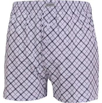 Boxerky Pánské trenýrky Andrie s kostkovaným vzorem PS5912 šedá velikost XL-54/56