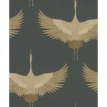 Tapeta Vliesová tapeta na zeď, černo-zlatá, ptáci, 34532, Kumano, Marburg