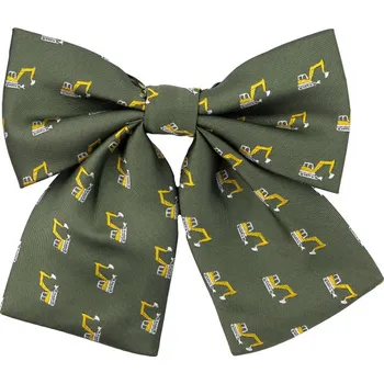 Kravata Bubibubi Šalvějově zelený dámský motýlek s bagry