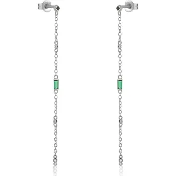 Náušnice Stříbrné dlouhé visací náušnice se zirkony - Meucci SYE235