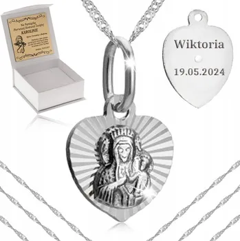 Řetízek STŘÍBRNÝ ŘETÍZEK + MEDAILE 925 DÁREK K PRVNÍMU PŘIJÍMÁNÍ DÍVKY + GRAVÍROVÁNÍ