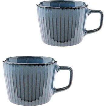 Modré hrnky v sadě 2 ks na cappuccino z kameniny 190 ml Tone – Dakls ID_1737640