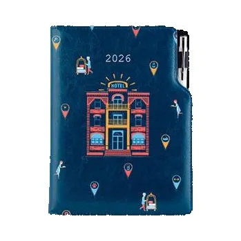 Diář Diář DESIGN týdenní A5 2026 český - modrá - Hotel