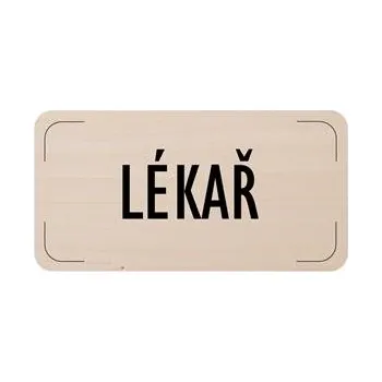 Cedulka na dveře - Lékař, dřevěná tabulka, 160 x 80 mm
