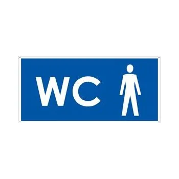 WC MUŽI, modrá, plast s dírami 2 mm 190x90 mm
