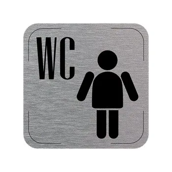 Popis místnosti - cedulka na dveře - WC muži, hliníková tabulka, 80 x 80 mm