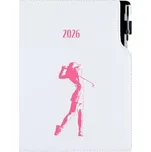 Diář DESIGN týdenní B5 2026 český - bílá - Golf žena