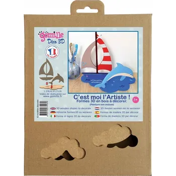 kreativní sada Aladine dřevěná sada k dotvoření - delfín a pl...