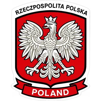 Samolepicí dekorace na vozidlo NÁLEPKA na auto | Bílý Orel Vlajka Polský ZNAK Patriot 14x11 cm