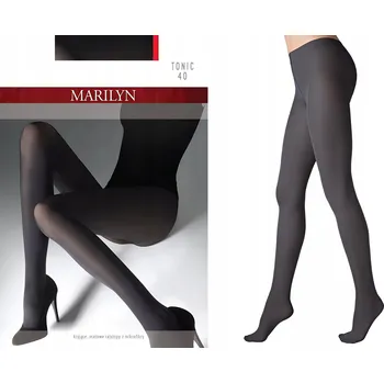 Dámské punčochy MARILYN Punčocháče hladké mikrovlákno TONIC 40 DEN ŠEDÉ GRIGIO 2/S