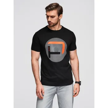Ombre Men's large print t-shirt - black Ombre černá 3432750