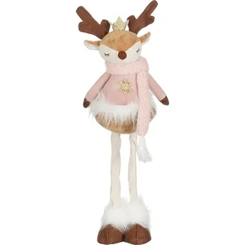 Vánoční dekorace Dekorační figurka jelen, výška: 45 cm, růžová 1179544