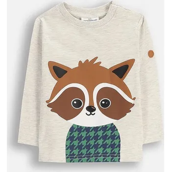 Dětské tričko s dlouhým rukávem Coccodrillo šedá barva, s potiskem, FOREST FRIENDS BOY NEWBORN ZC5143101FBN 09X, vel. 68