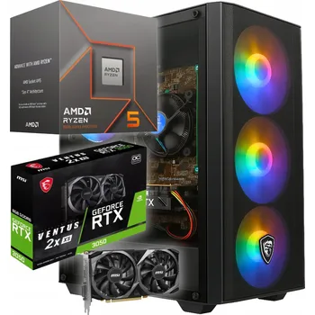 Stolní počítač Počítač Ryzen 5 4,7 GHz | NVIDIA RTX 3050 6GB | 16GB RAM | 512GB SSD | Windows 11