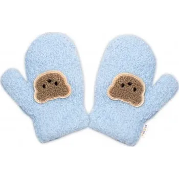 Rukavice BE SNAZZY Zimní rukavičky, froté Medvídek 2 - 3 roky Modré