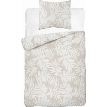 Povlečení Detexpol Povlečení bavlněné s motivem listů béžové barvy 5335B 140x200cm