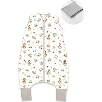 Spací pytel pro miminko Teplejší spací vak s nohavičkami, bavlna, Kačenky - bílá, béžová, M