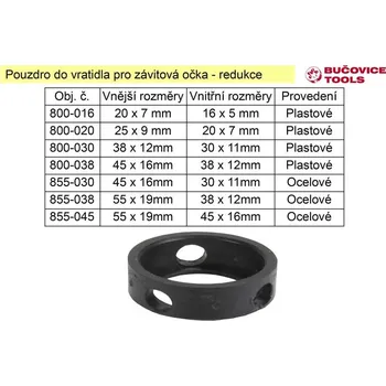 Pouzdro do vratidla pro závitová očka - redukce 20 / 16mm 0.01 Kg NÁŘADÍ Sklad2 800-016 (0.01 Kg NÁŘADÍ Sklad2 800-016)