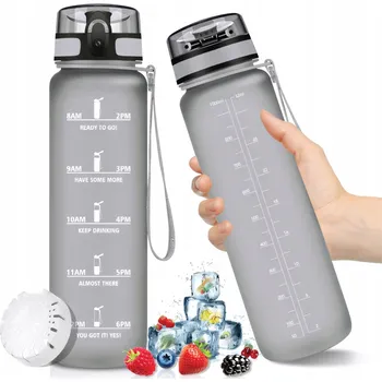 Láhev Butelka Bidon na Wodę 1L Tritan z Miarką Motivační, nepropustná, bez BPA