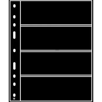 Obal pro sběratelský předmět Optima 4S - černá karta na známky - LEUCHTTURM