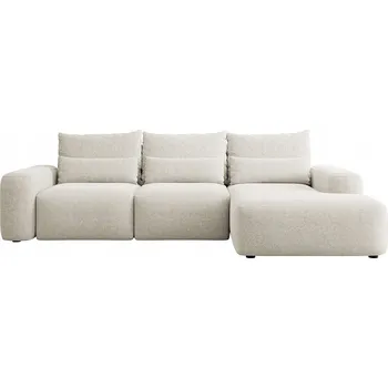 Sedací souprava Rohová Sedací Souprava Carnos s bederními polštáři, krémový šenil, pravostranná