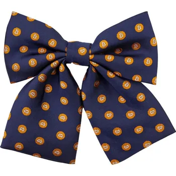 Kravata Bubibubi Tmavomodrý dámský motýlek bitcoin