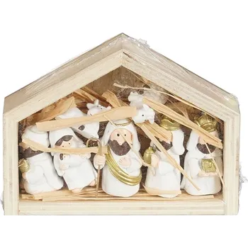 Vánoční dekorace 1178301 betlém 14 x 1 x 11 cm přírodní