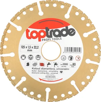 Řezný kotouč kotouč diamantový, univerzální, 125 x 1,5 x 22,2 mm 0.14 Kg TOP Sklad4 504045 (0.14 Kg TOP Sklad4 504045)