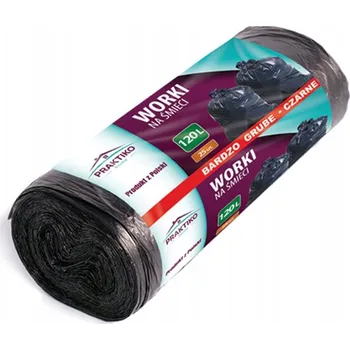 Pytle na odpadky Pytle na odpadky 120L černé SE ZAVAZOVACÍ PÁSKOU 500 ks (50 rolí) 25 mikronů