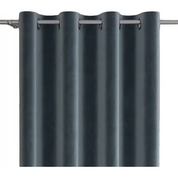 Obraz Hotový závěs velurový na kroužcích VELVI 140x230 cm modrý