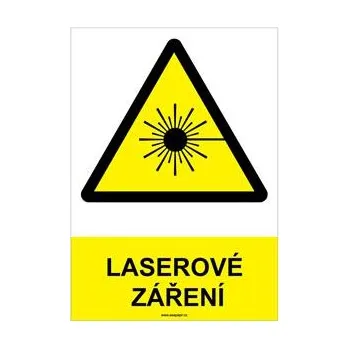 LASEROVÉ ZÁŘENÍ - bezpečnostní tabulka, samolepka A4