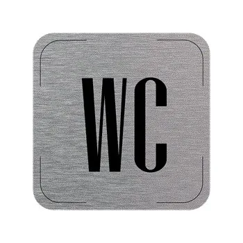 Popis místnosti - cedulka na dveře - WC, hliníková tabulka, 80 x 80 mm