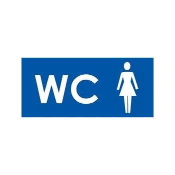 WC ŽENY, modrá, plast 2 mm 190x90 mm