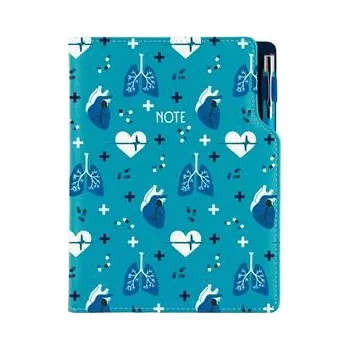 Zápisník Notes - zápisník DESIGN B6 linkovaný - tyrkysová - Doktor - srdce