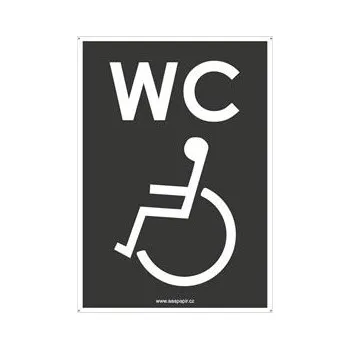 WC PRO INVALIDY, šedá, plast s dírami 2 mm 105x148 mm