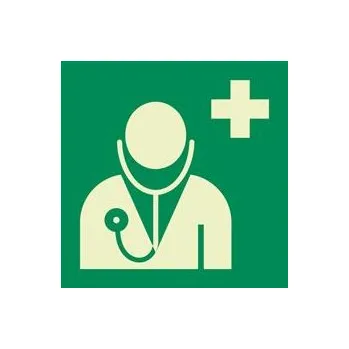 Lékař - fotoluminiscenční tabulka, plast 1 mm 150x150 mm