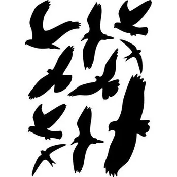 Samolepka - silueta dravce - proti narážení do skla - Dravci na archu A3, 300x400 mm
