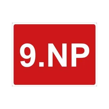 Označení podlaží - 9.NP, plast 2 mm, s dírkami 200x150mm