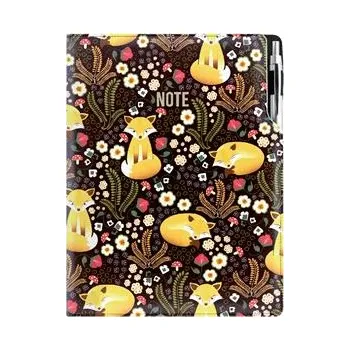 Zápisník Notes - zápisník DESIGN A4 čtverečkovaný - černá - Liška