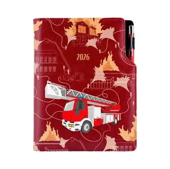Diář Diář DESIGN týdenní B6 2026 český - bordó - Hasič