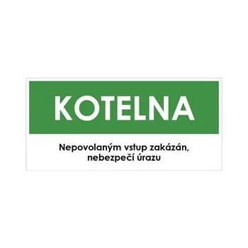 KOTELNA, zelená, samolepka, 190x90 mm