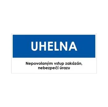 UHELNA, modrá, samolepka, 190x90 mm
